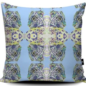 baby blue Leopard print cushion